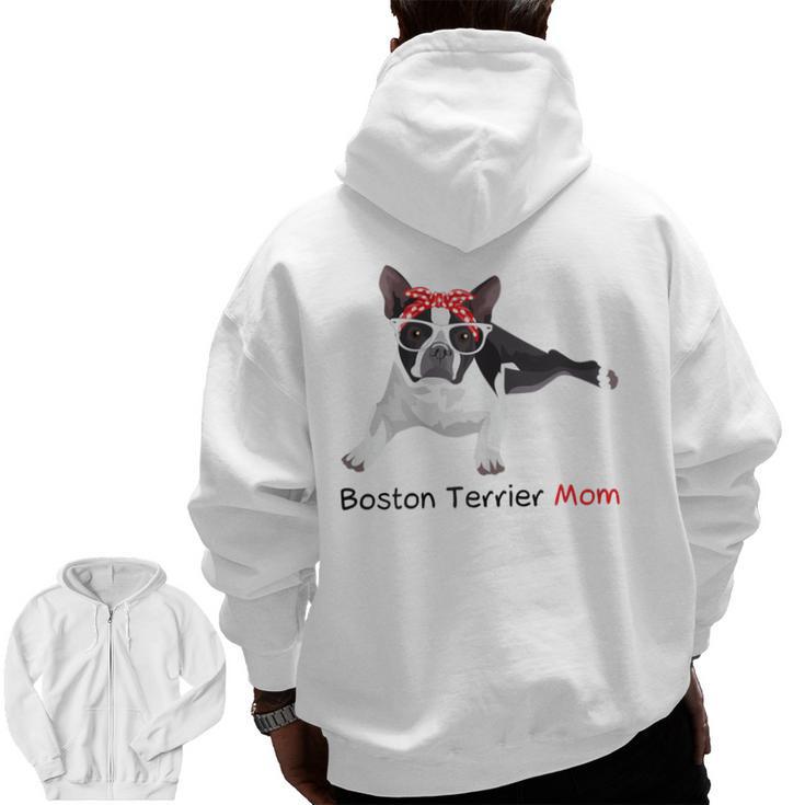 Boston Terrier Mom Bandana Boston Terrier Dog Men Zip Up Hoodie Back Print