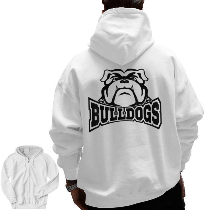 Bulldogs Teacher Student School Sports Fan Team Spirit Men Zip Up Hoodie Back Print