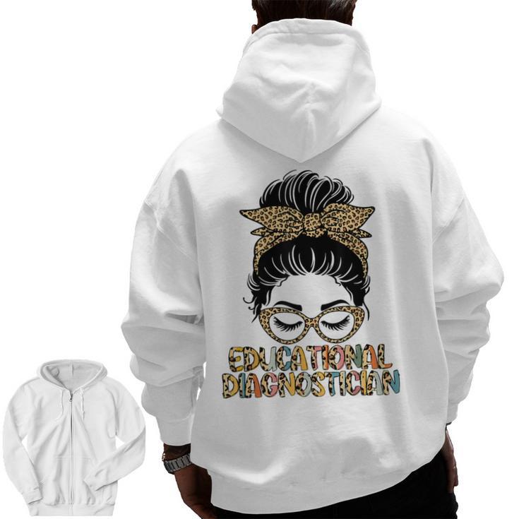 Cute Educational Diagnostician Teacher Appreciation Week Men Women Men Zip Up Hoodie Back Print