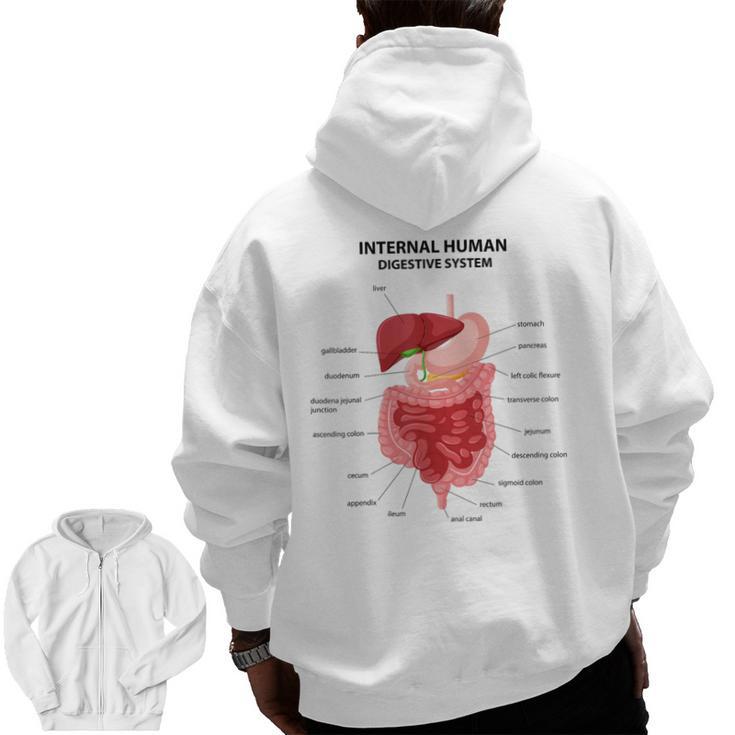 Digestive System Anatomy Anatomical Biology Teacher Men Women Men Zip Up Hoodie Back Print