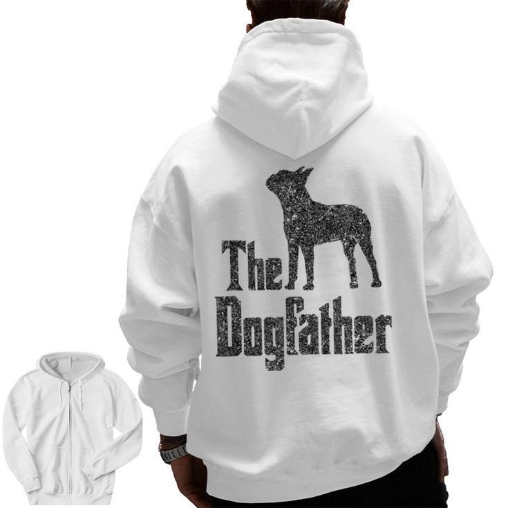 The Dogfather Boston Terrier Dog Funny Dog Gift T-Shirt For Men Women Girls Kids Men Zip Up Hoodie Back Print