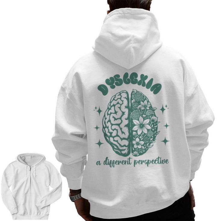 Dyslexia A Different Perspective Dyslexia Specialist Teacher Men Zip Up Hoodie Back Print
