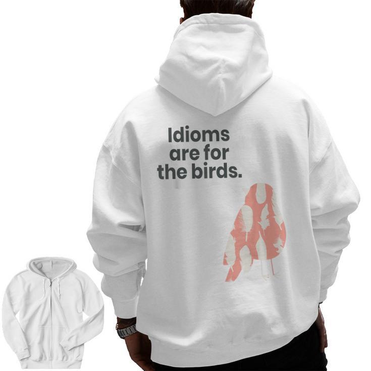 English Teachers Idiom Joke Grammar Police Literature Lovers Men Women Girls Kids Men Zip Up Hoodie Back Print