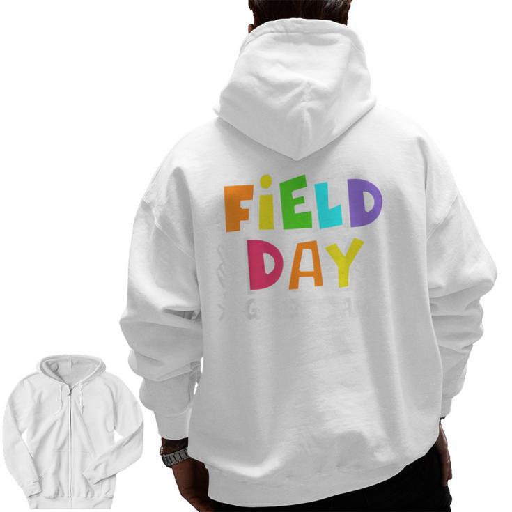 Field Day Green Team For Teacher Kids Field Day Games Men Zip Up Hoodie Back Print