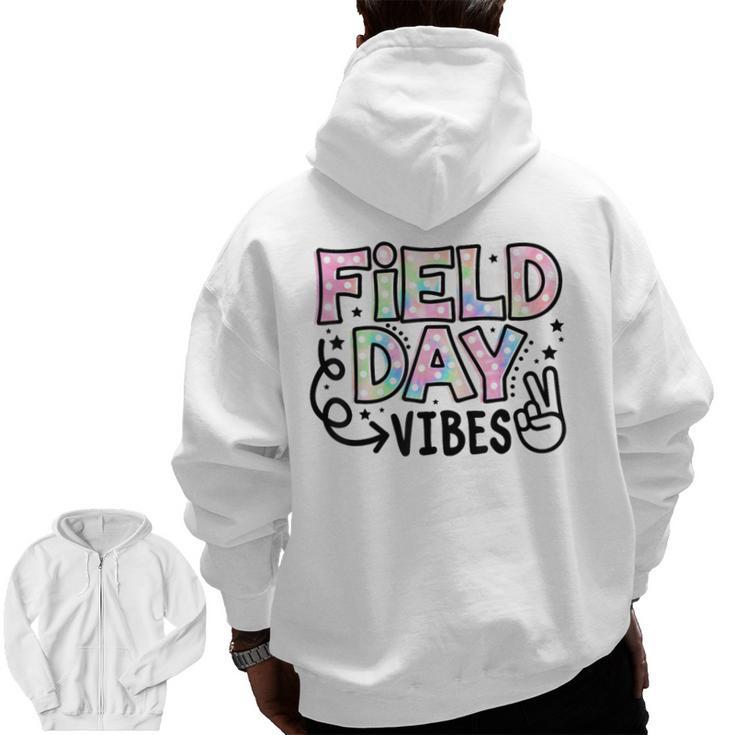 Field Day Vibes For Teacher Kids Happy Field Day 2025 Men Zip Up Hoodie Back Print