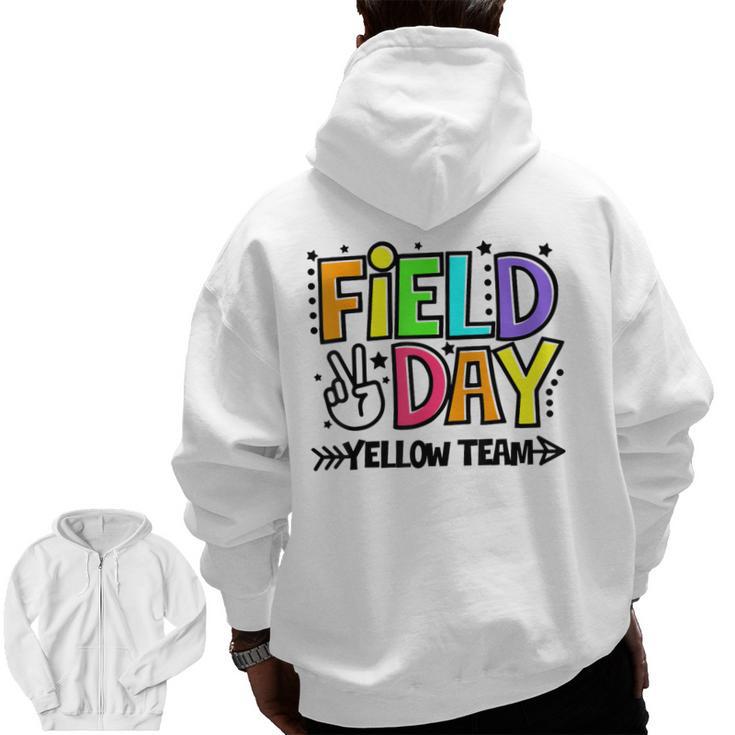 Field Day Yellow Team For Teacher Kids Field Day Games Men Zip Up Hoodie Back Print