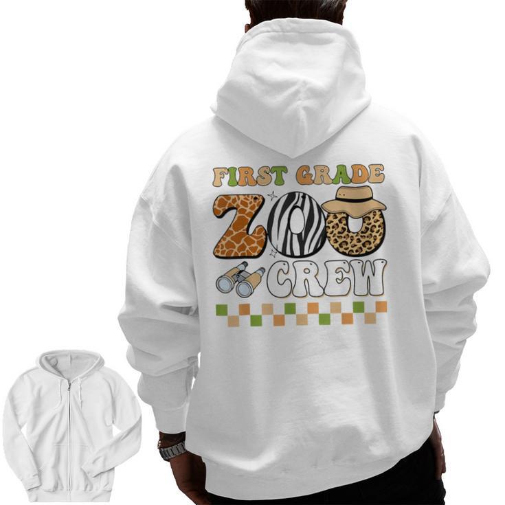Field Zoo Trip Teacher First Grade Crew Back To School Men Zip Up Hoodie Back Print
