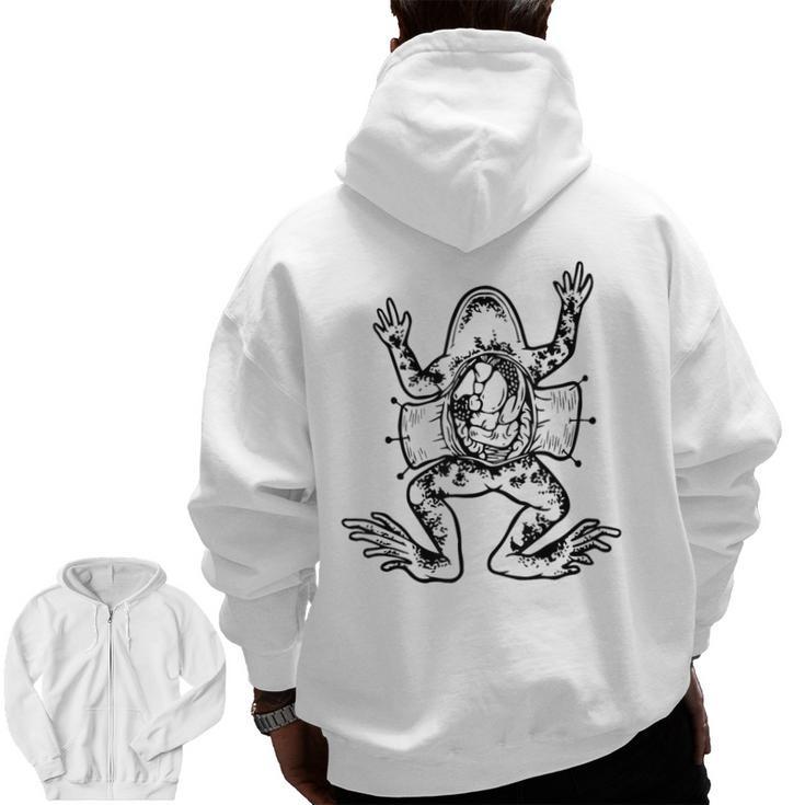 Frog Dissection Biology Anatomy Lab Science Teacher Men Zip Up Hoodie Back Print