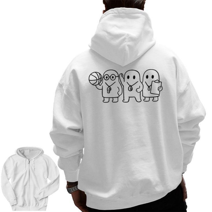 Ghost Costume Gym Physical Education Teacher PE Coach Men Zip Up Hoodie Back Print