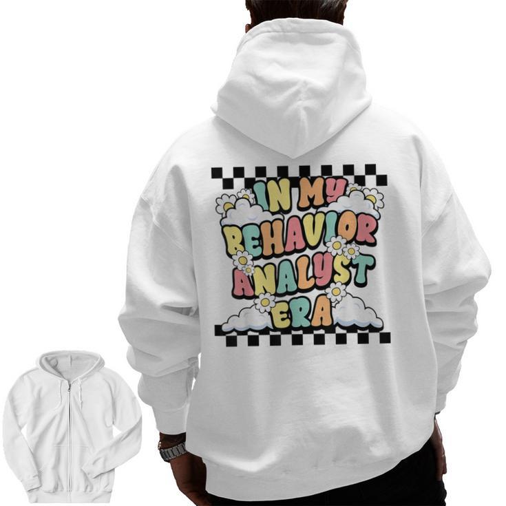 Groovy ABA RBT Therapist In My Behavior Analyst Era Teacher Men Zip Up Hoodie Back Print