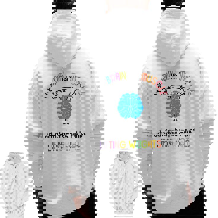 Growth Mindset Tee Teacher Quotes Men Women Kids Men Zip Up Hoodie Back Print