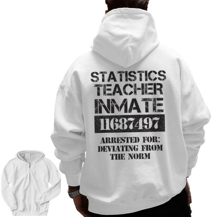 Halloween Statistics Teacher Prisoner Costume Men Zip Up Hoodie Back Print