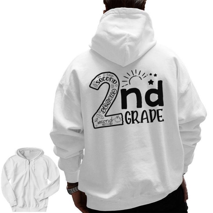 Hello On To 2nd Grade Teachers Boys And Team Secound Grade Men Zip Up Hoodie Back Print