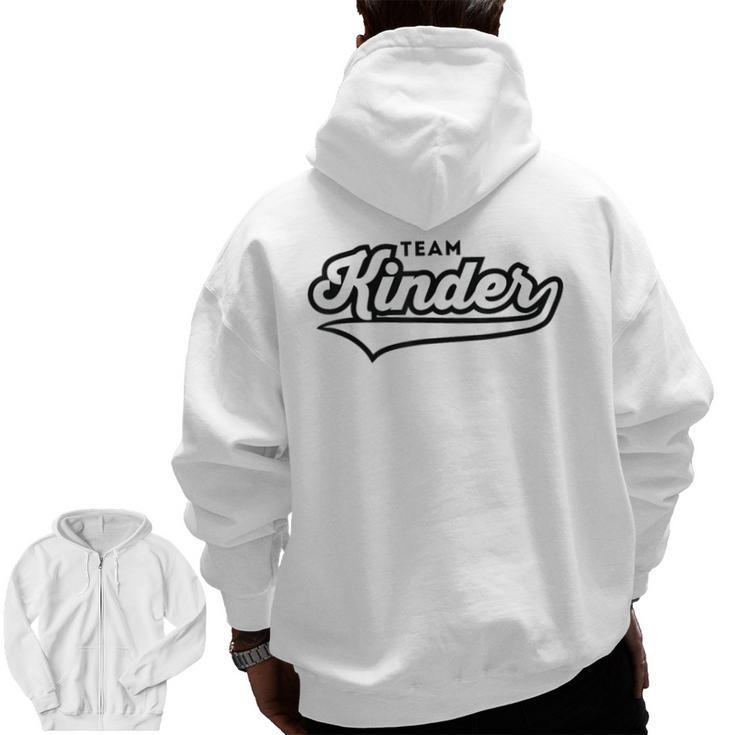 Kindergarten TEAM School Teacher Kinder Baseball-Style Shirt Men Zip Up Hoodie Back Print