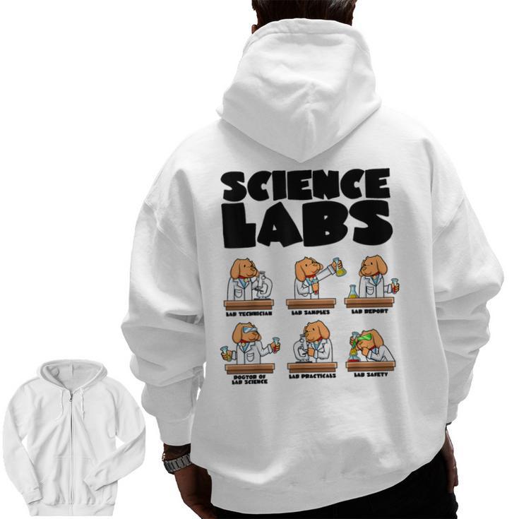 Labrador Retriever Science Labs Dog Lover Teacher Men Zip Up Hoodie Back Print