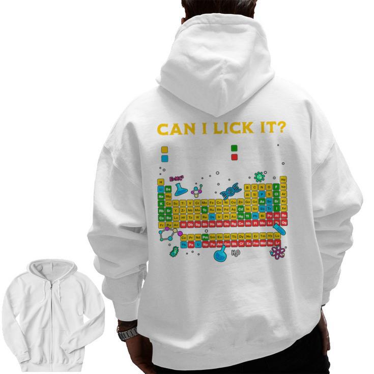 Can I Lick It Periodic Table Science Teacher Student Premium Tri-Blend Men Zip Up Hoodie Back Print