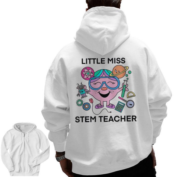 Little Miss Stem Teacher Men Zip Up Hoodie Back Print