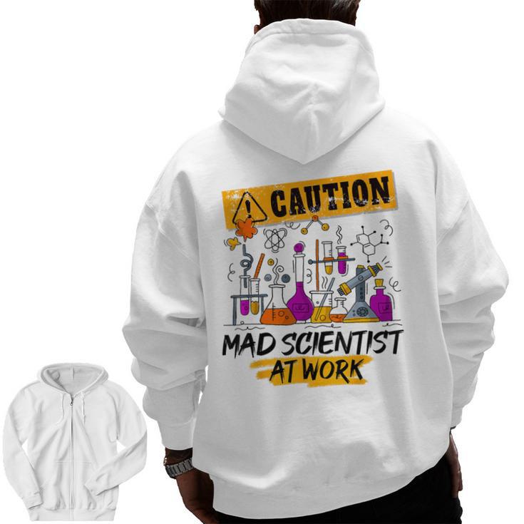 Mad Scientist Halloween Costume Science Teacher Men Zip Up Hoodie Back Print