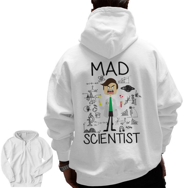 Mad Scientist Shirt Kids Boys Youth Science Teacher Men Zip Up Hoodie Back Print