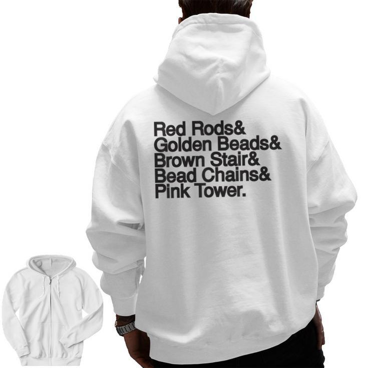Montessori Helvetica Education Teacher Men Zip Up Hoodie Back Print