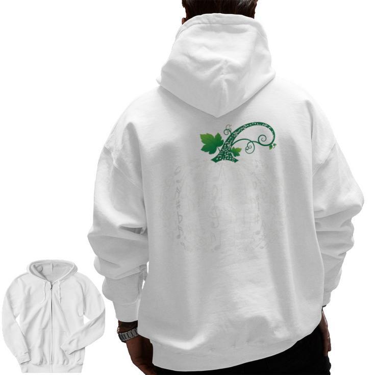 Music Notes Pumpkin Fall Music Teacher Men Zip Up Hoodie Back Print