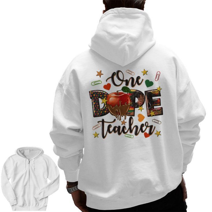 One Dope Teacher Men Zip Up Hoodie Back Print