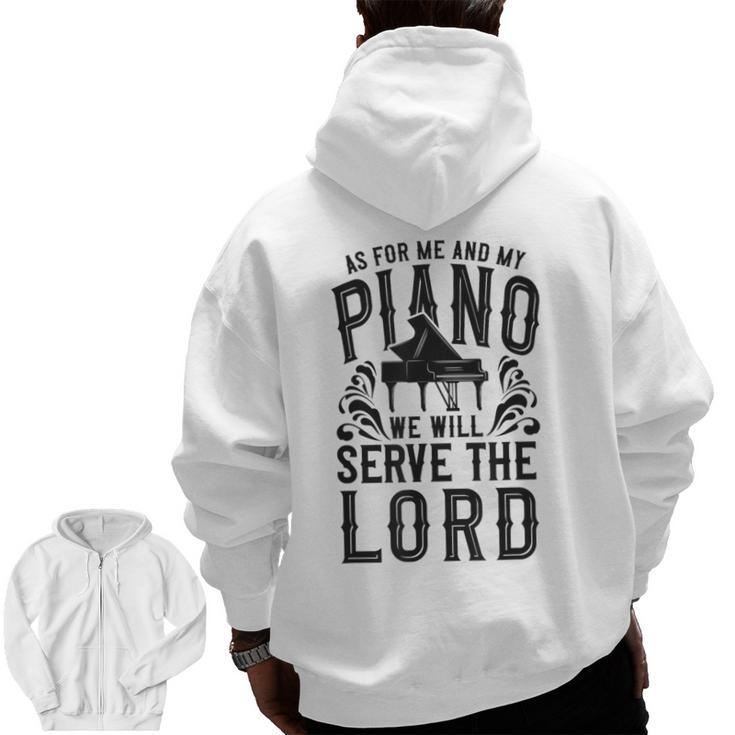 Piano Teacher Pianist Men Zip Up Hoodie Back Print