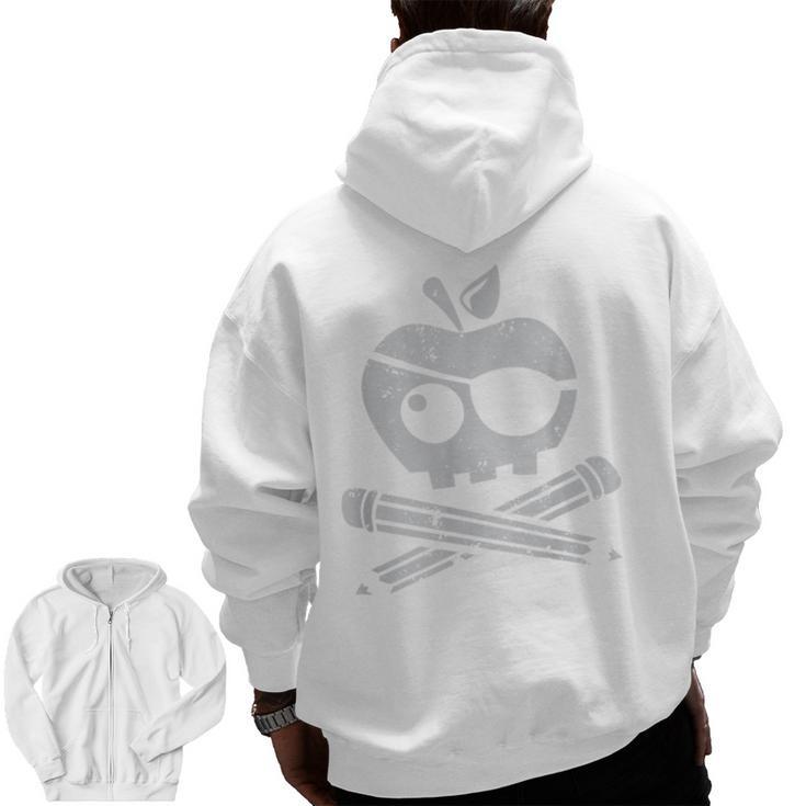 Pirate Teacher Men Zip Up Hoodie Back Print