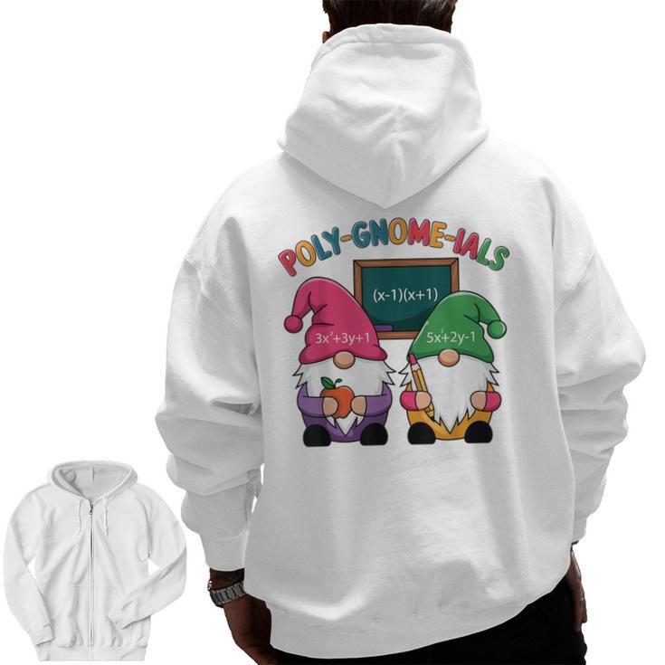 Poly-Gnome-Ials Algebra Teacher Calcul Teacher Men Zip Up Hoodie Back Print