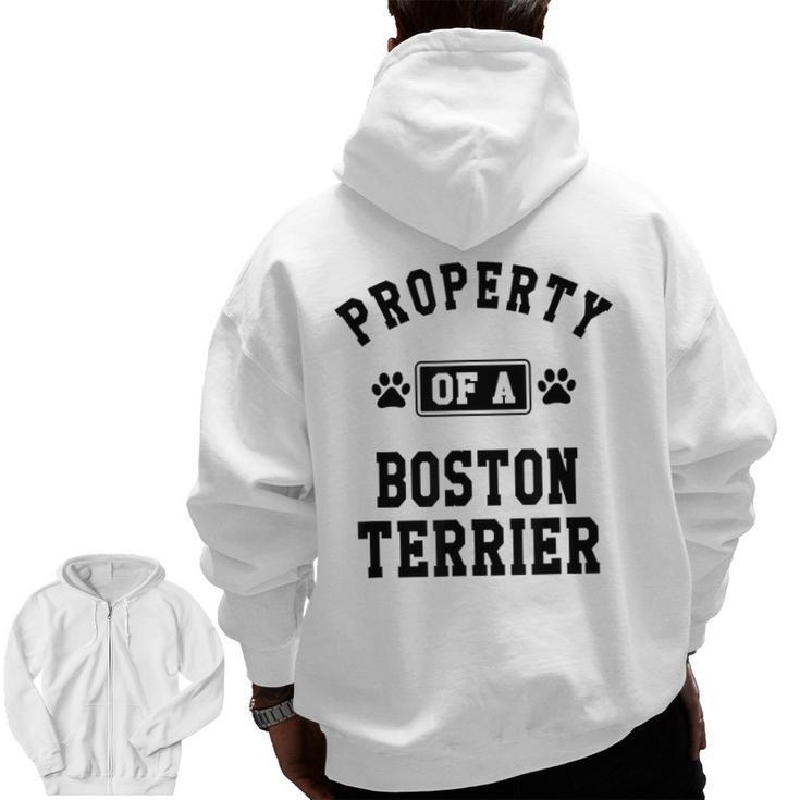 Property Of Boston Terrier Boston Terrier Shirt Men Zip Up Hoodie Back Print