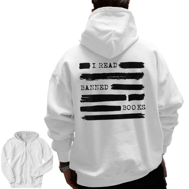 I Read Banned Books Banned Books Week Librarian Teacher Men Zip Up Hoodie Back Print