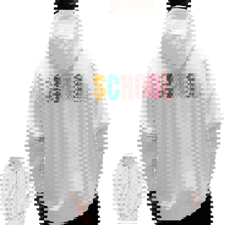 School Psychologist Rainbow Psychology Teacher Men Zip Up Hoodie Back Print