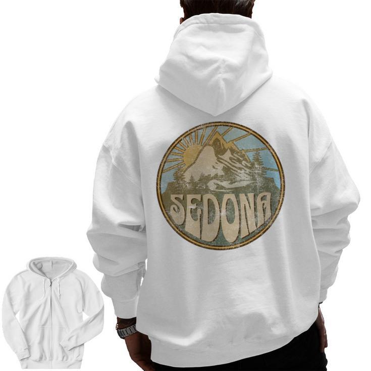 Sedona Arizona Nature Mountains Hiking Outdoors Men Zip Up Hoodie Back Print