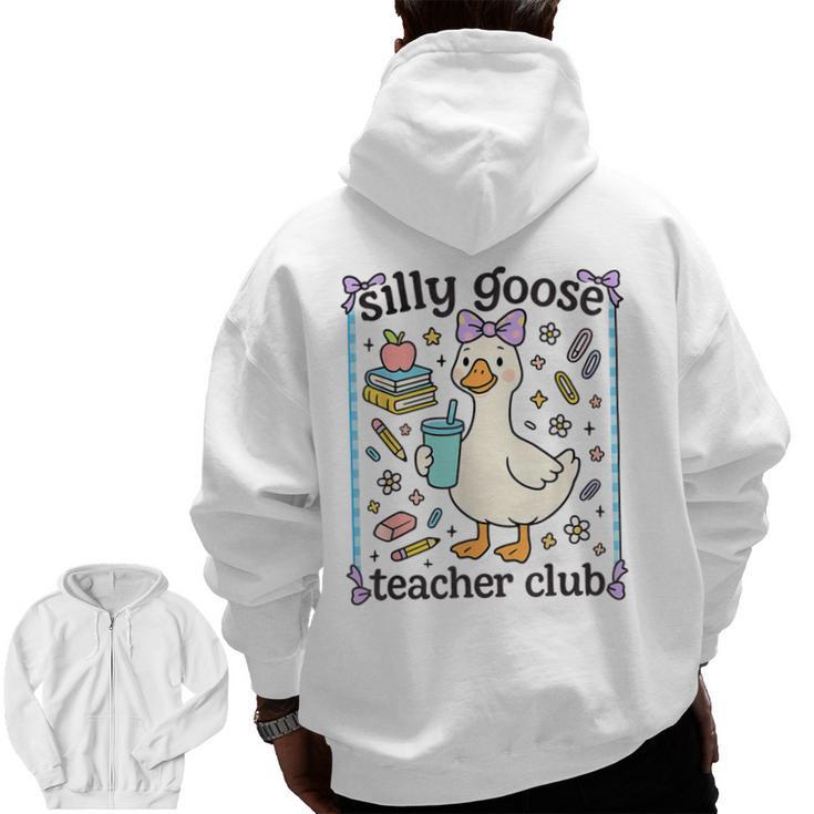 Silly Goose Teacher Club Silly Goose For Teacher Men Zip Up Hoodie Back Print