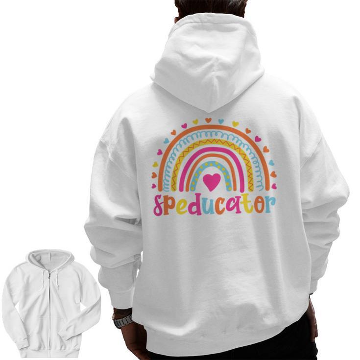 Speducator Special Education Teacher Sped Ed Men Zip Up Hoodie Back Print
