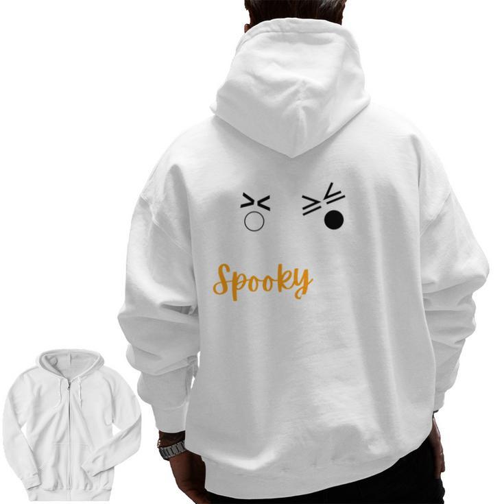 Spooky Inequalities Ghosts Halloween Math Teacher Men Zip Up Hoodie Back Print