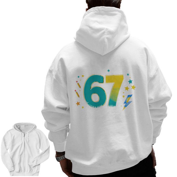 I Survived 67 Days Of School Teachers Students Meme Men Zip Up Hoodie Back Print