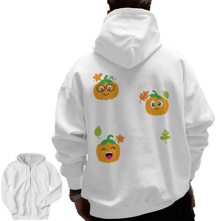 I Teach The Cutest Pumpkins In The Patch Teacher Men Zip Up Hoodie Back Print