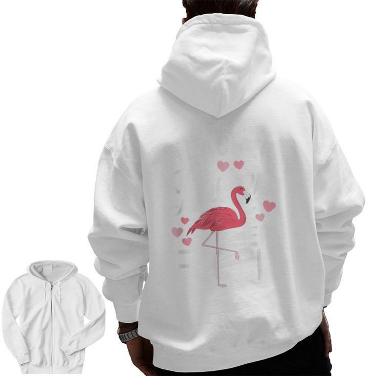This Teacher Loves Her Flock Flamingo Teacher Class Men Zip Up Hoodie Back Print