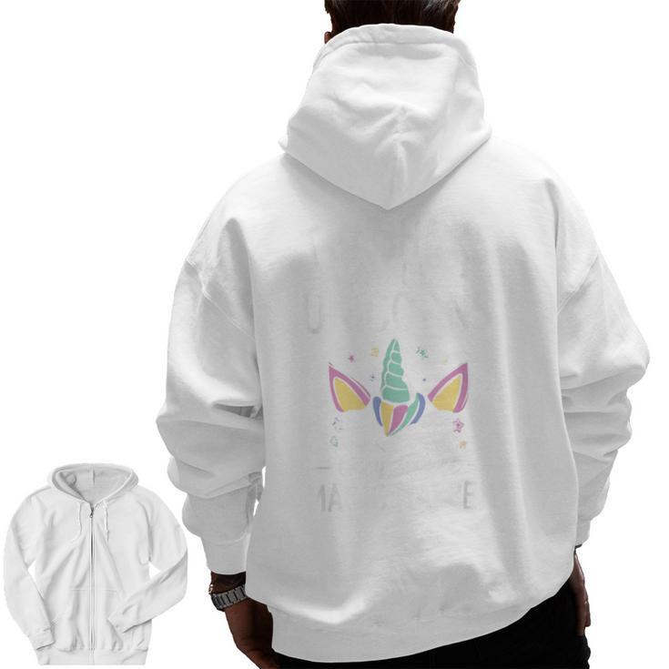 Teachers Are Like Unicorns They Make Magic Happen Men Zip Up Hoodie Back Print