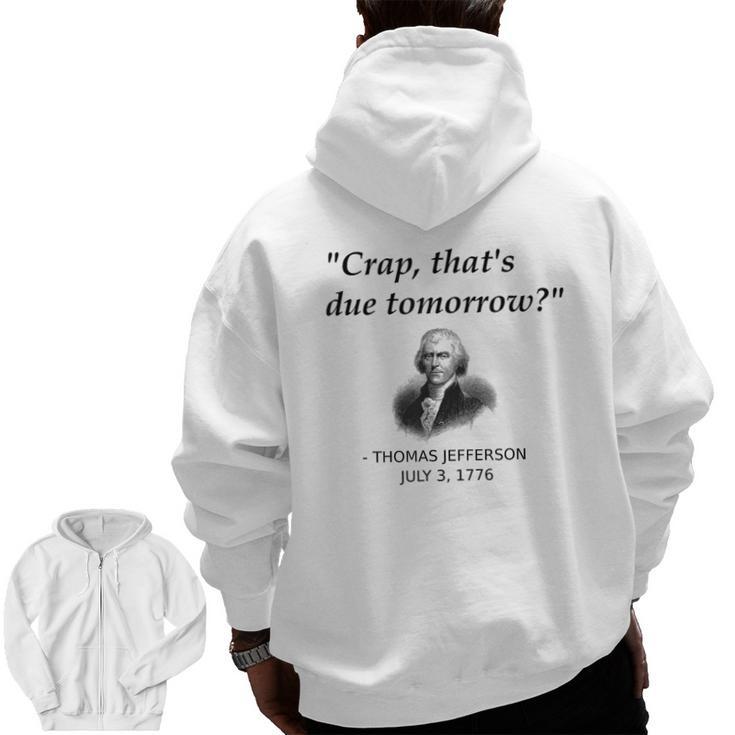 Thomas Jefferson USA History Teacher Student Men Zip Up Hoodie Back Print
