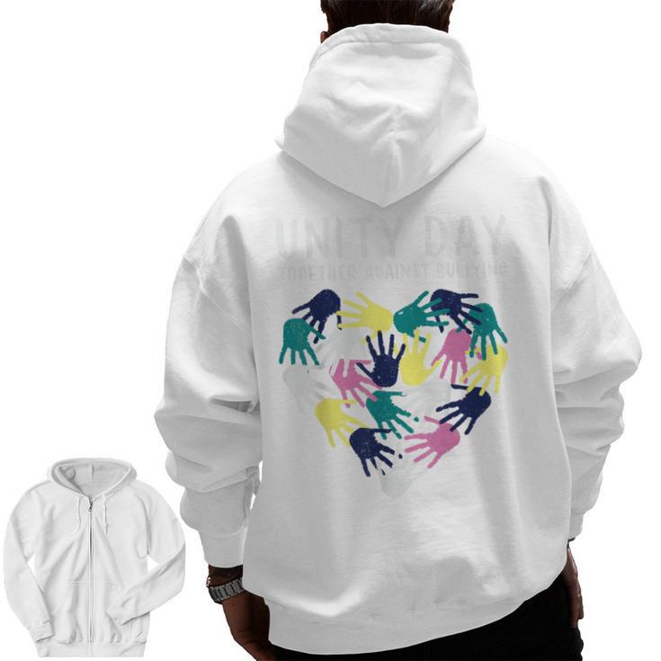 Together Against Bullying Unity Day Teachers Kids Toddler Men Zip Up Hoodie Back Print