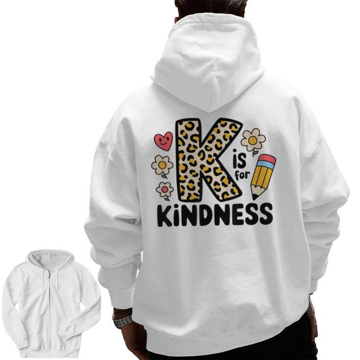 Unity Day Design Kindness Orange Teacher Kids Be Kind Men Zip Up Hoodie Back Print