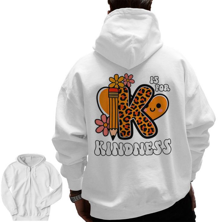 Unity Day Shirt Kindness Orange Teacher Kids Be Kind Men Zip Up Hoodie Back Print