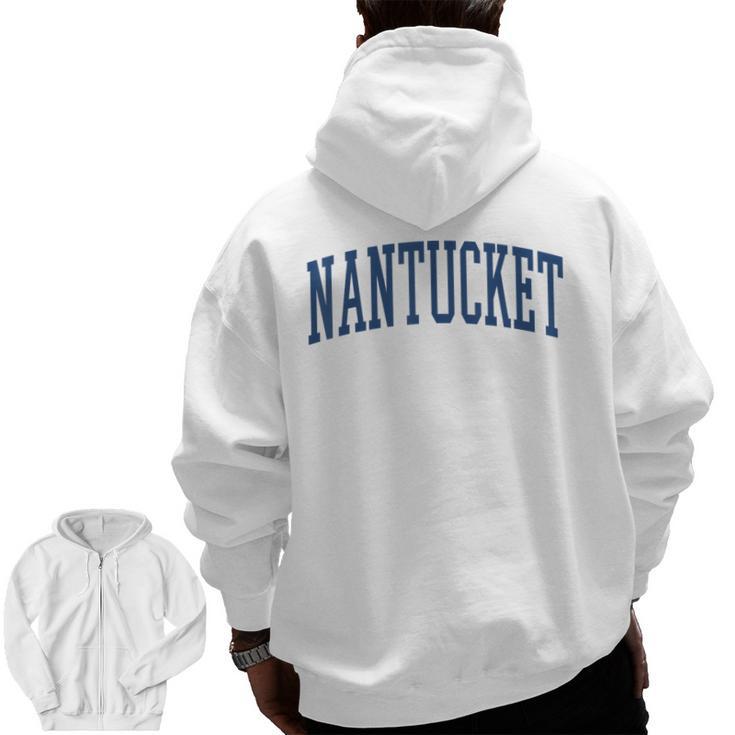 Varsity Grey Nantucket Men Zip Up Hoodie Back Print