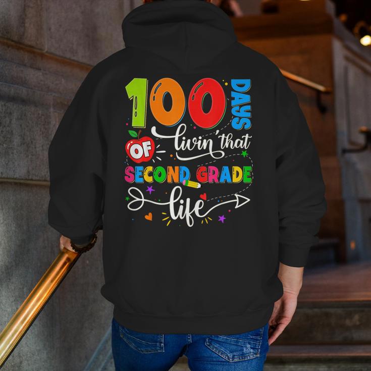 100 Days Of Living That 2nd Grade Life Boy Girl Teacher Men Zip Up Hoodie Back Print, 2nd Grade Teacher Hoodies, funny gift 100 Days Of Living That 2nd Grade Life Boy Girl Teacher Men Zip Up Hoodie Back Print, 2nd Grade Teacher Hoodies, funny gift