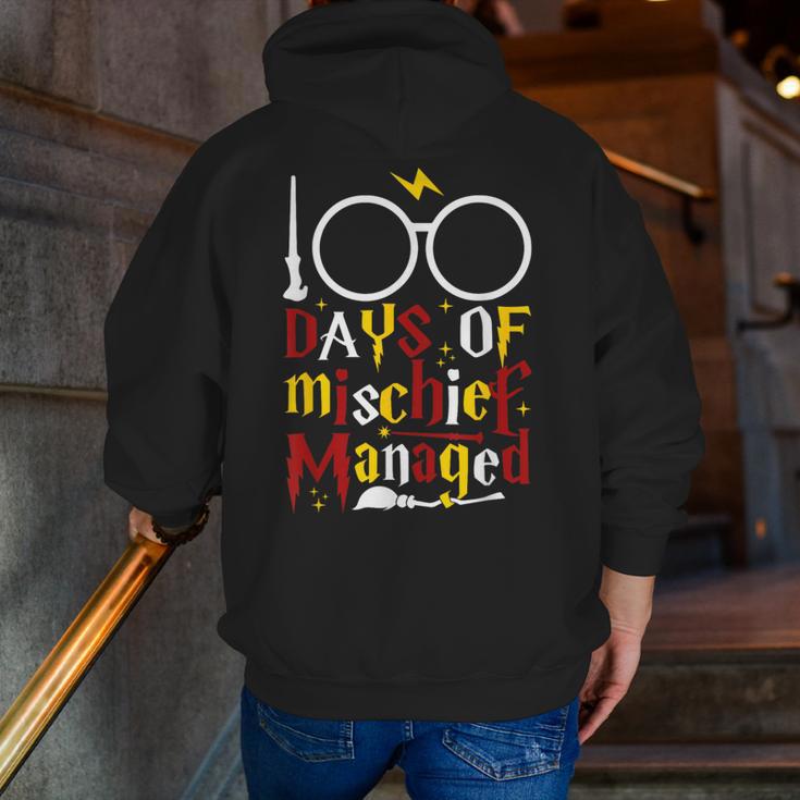 100 Days Of Mischief Managed Teacher Kid 100th Day Of School Men Zip Up Hoodie Back Print, funny gift 100 Days Of Mischief Managed Teacher Kid 100th Day Of School Men Zip Up Hoodie Back Print, funny gift