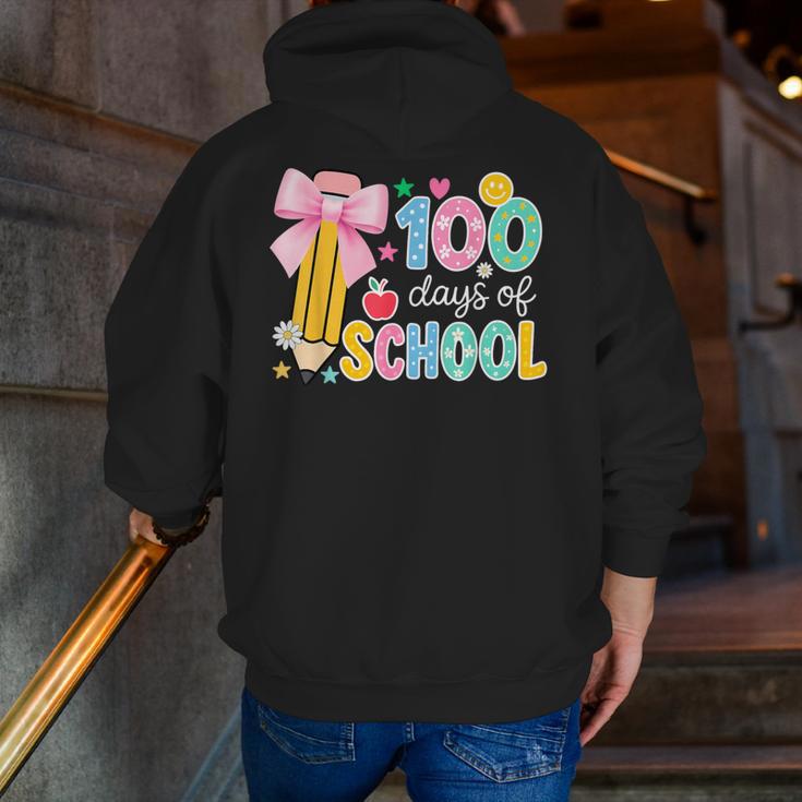 100 Days Of School Preppy 100th Day Of School Teachers Girls Men Zip Up Hoodie Back Print, funny gift