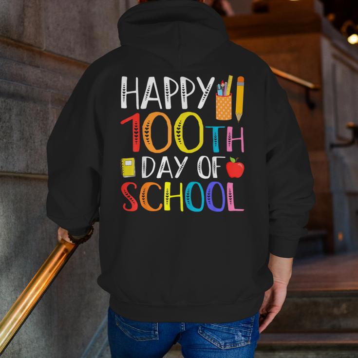 100 Days Of School Teacher And Student Men Zip Up Hoodie Back Print, funny gift