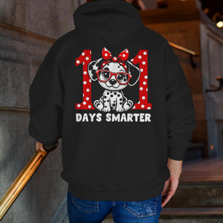 100 Days Smarter 101st Day School Dalmatian Dog Teacher Kids Men Zip Up Hoodie Back Print, funny gift